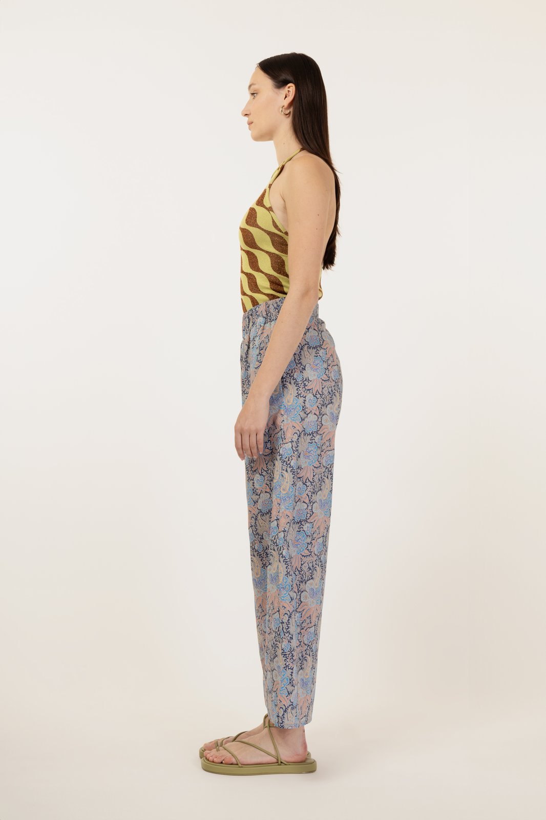 PERU BLUE FLORAL TROUSERS