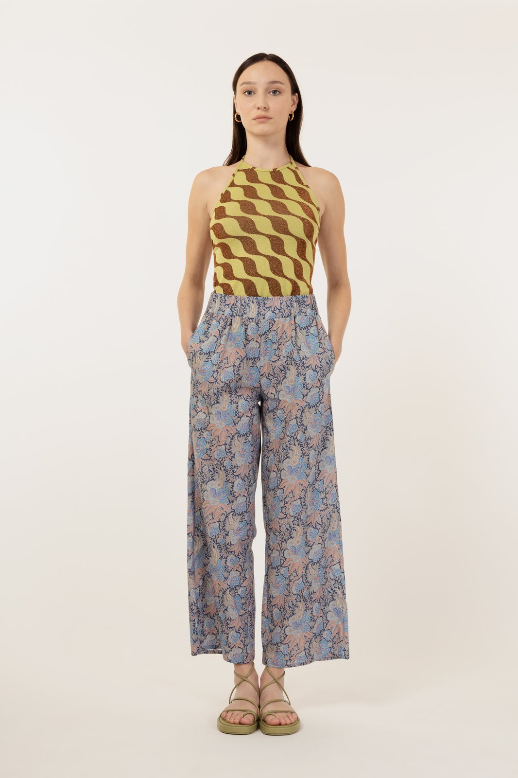 PERU BLUE FLORAL TROUSERS