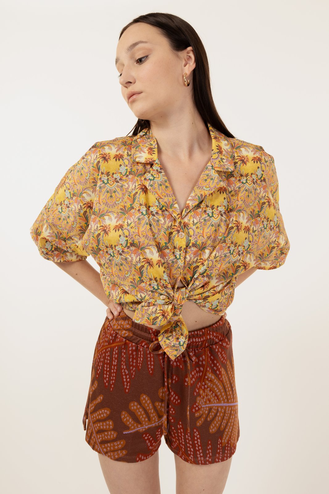 SHORTS SYRACUSE MONSTERA WALNUT