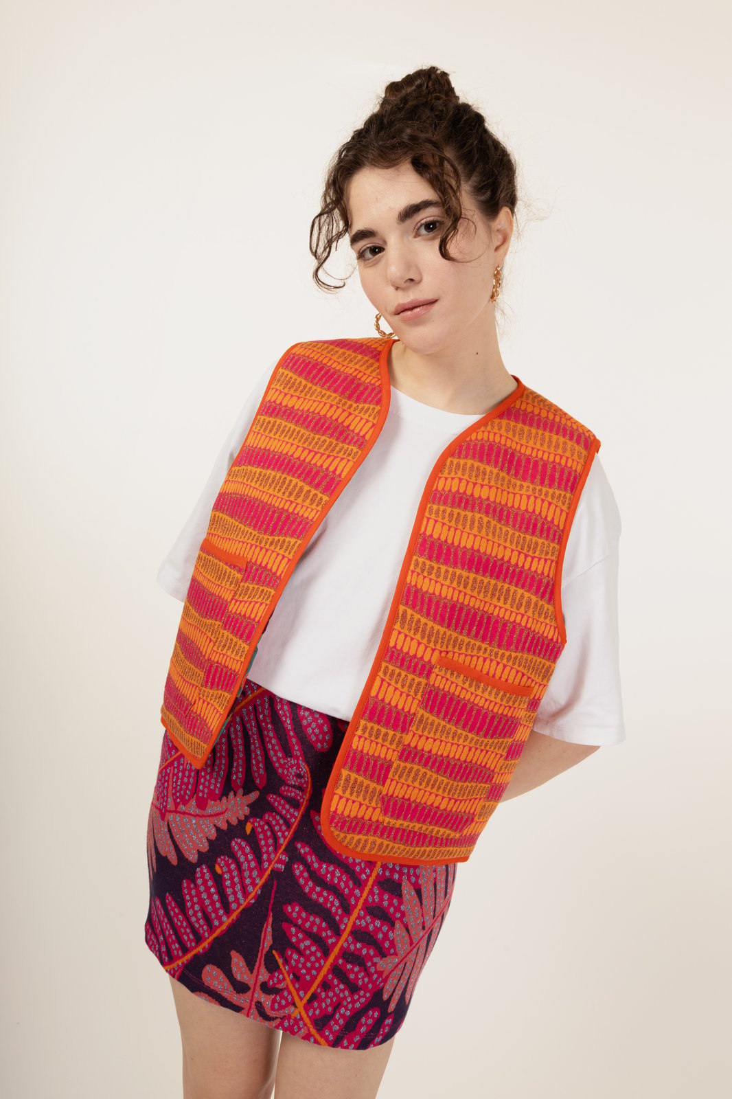 GILET CANDY GIAMAICA ARANCIO + ANEMONE PRUGNA €199 - 50%