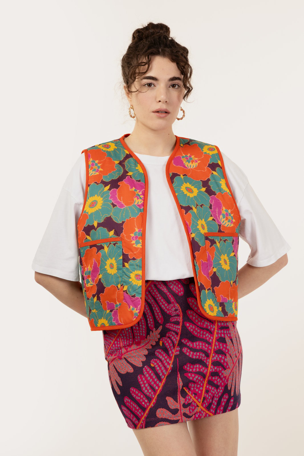 GILET CANDY GIAMAICA ARANCIO + ANEMONE PRUGNA €199 - 50%