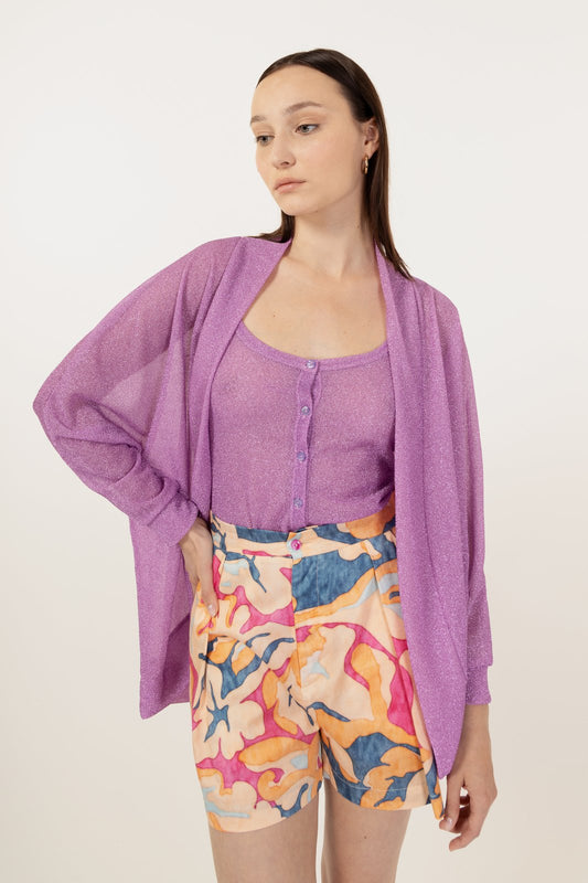 CARDIGAN MALDIVE LUREX LILLA €157 - 50%