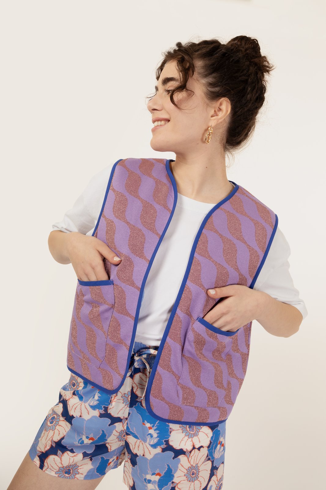 GILET CANDY ANEMONE BLU + WAVE GLICINE €199 - 50%