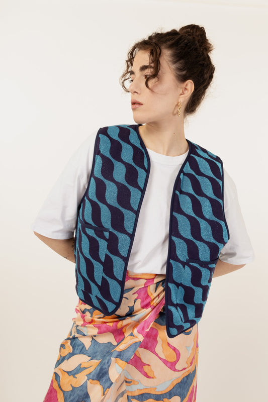 GILET CANDY WAVE BLU + FLORAL BLU €199 - 50%