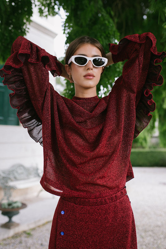 MAGLIA MALLORY LUREX ROSSO €151 - 50%
