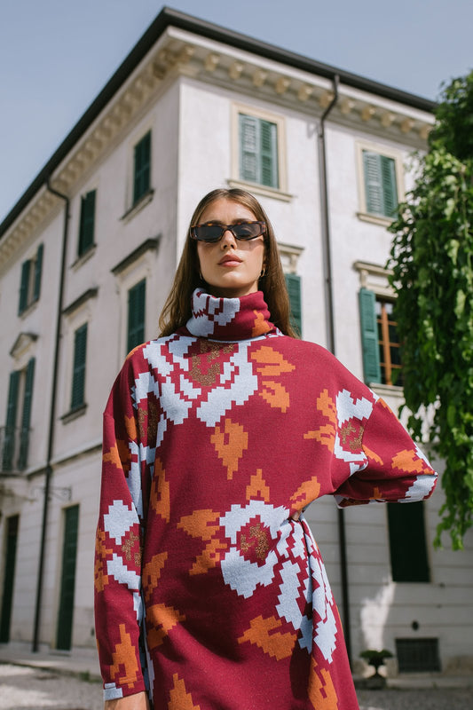 ABITO AVIGNON MAXI ROSA VINO €186 - 50%