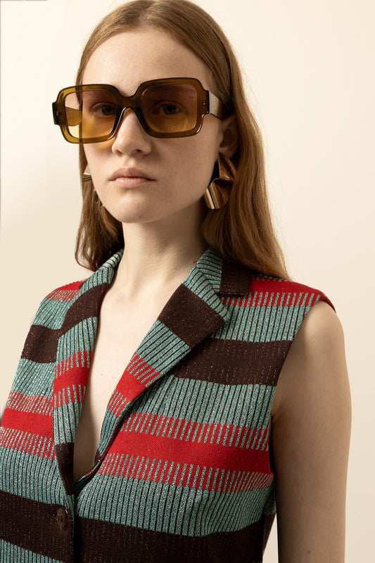 GILET CASSIOPEA NAVAJO ROSSO €175 -50%