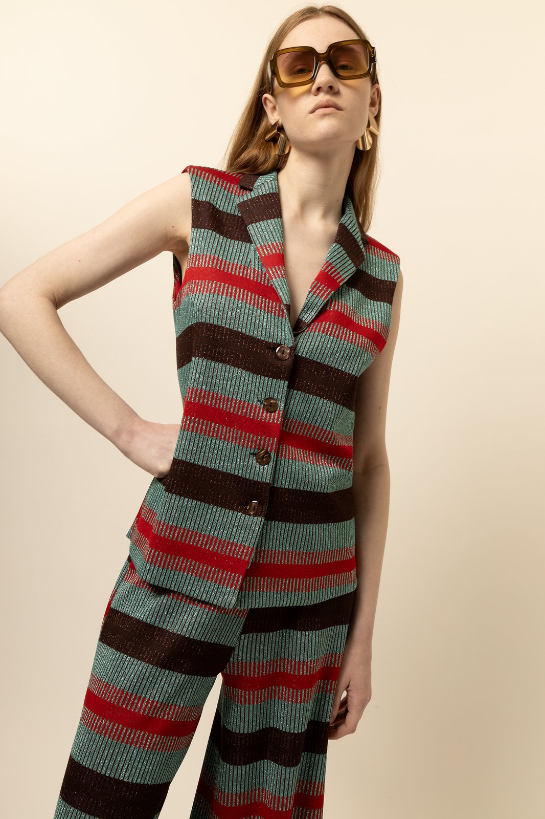 GILET CASSIOPEA NAVAJO ROSSO €175 -50%
